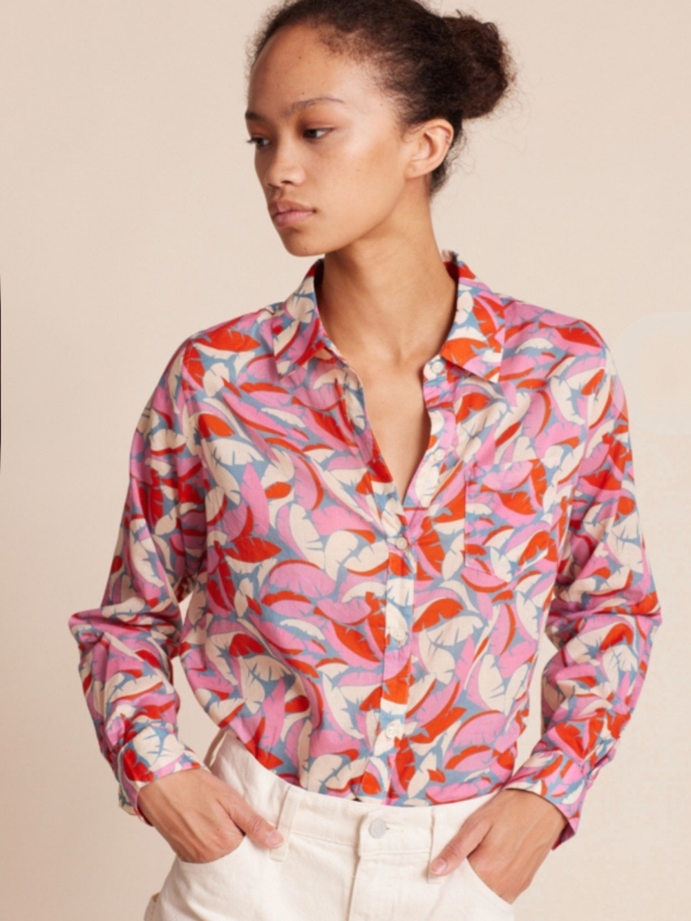 TROVATA GRACE CLASSIC SHIRT - PETITE PALM - NWT